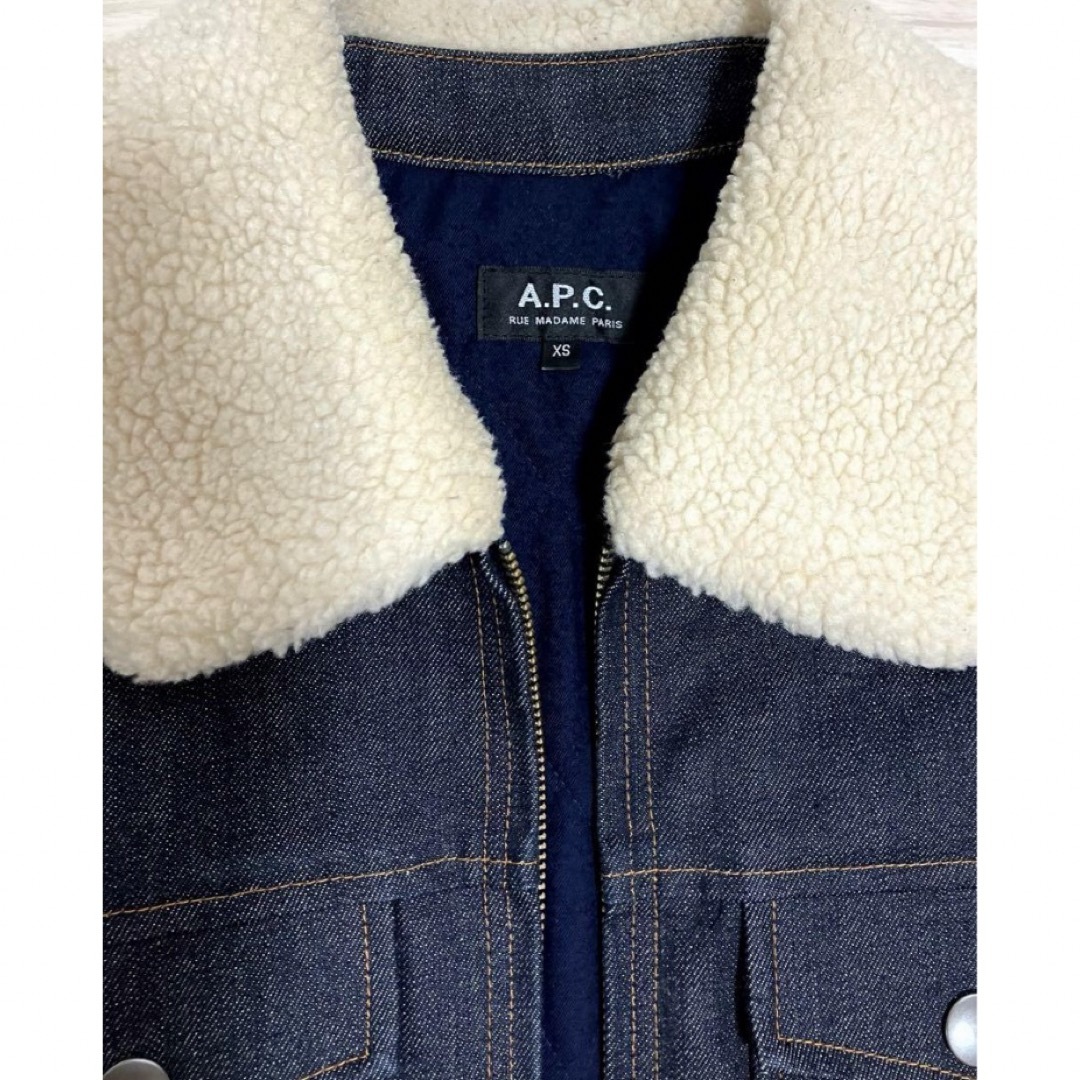 A.P.C(アーペーセー)のアーペーセー a.p.c デニムジャケット ボア リジッド XS  メンズのジャケット/アウター(Gジャン/デニムジャケット)の商品写真