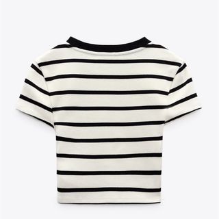 ZARA - ZARA ボーダー　tシャツ　クロップド　ショート