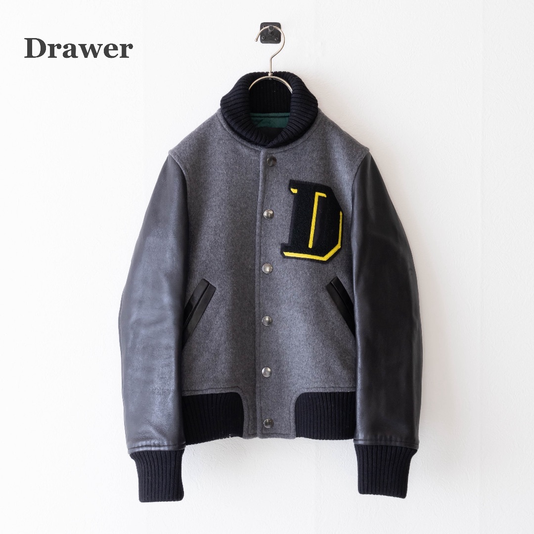 Drawer(ドゥロワー)の【Drawer】ドゥロワー　スタジャン　袖レザー　シルク混　キルティング　38 レディースのジャケット/アウター(スタジャン)の商品写真