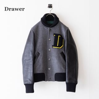 ドゥロワー(Drawer)の【Drawer】ドゥロワー　スタジャン　袖レザー　シルク混　キルティング　38(スタジャン)