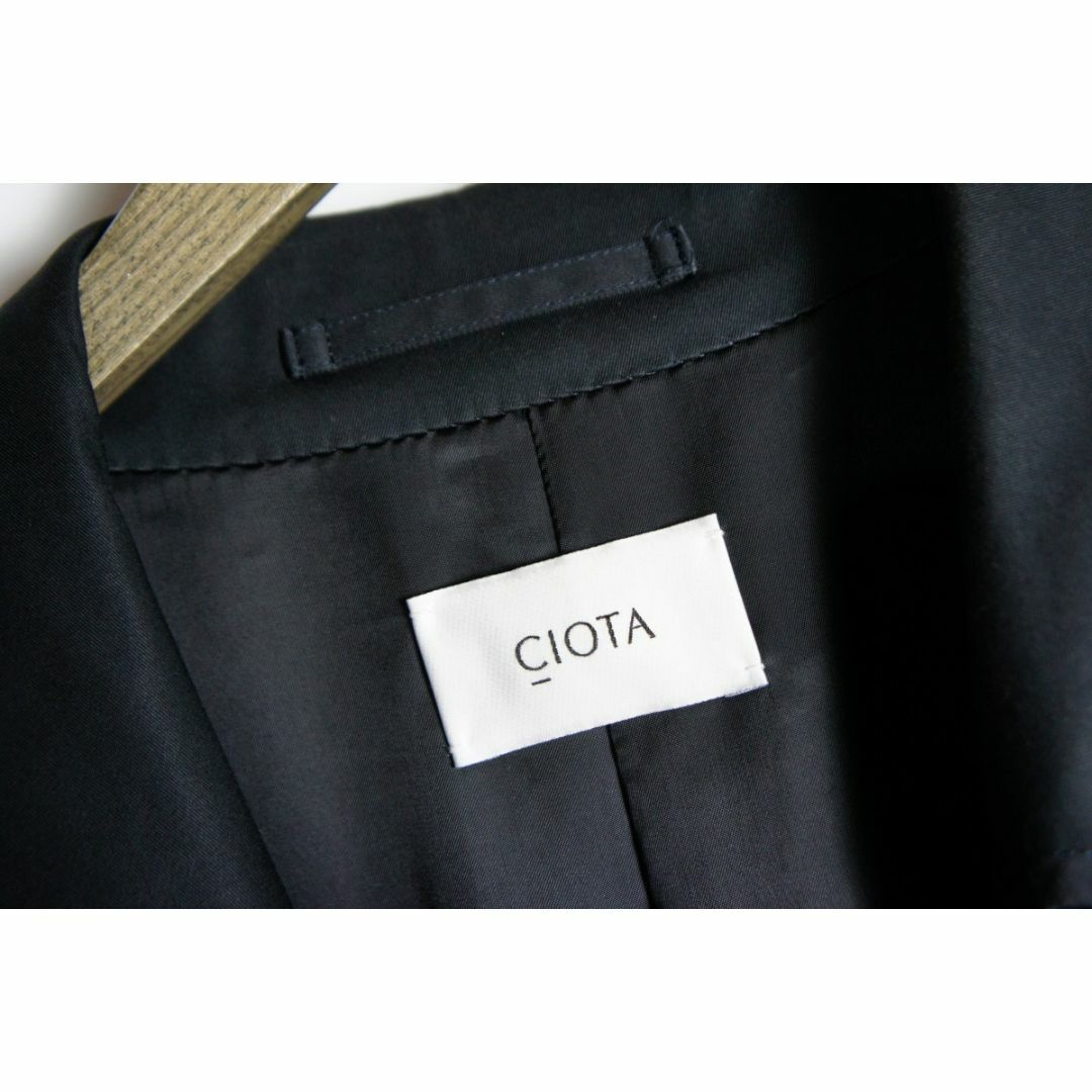 美品21AW CIOTA スビン コットン タイロッケン コート 黒309O▲ メンズのジャケット/アウター(チェスターコート)の商品写真