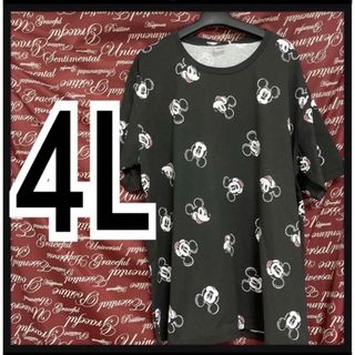 ミッキーマウス(ミッキーマウス)の4L·ディズニー/ミッキー総柄Tシャツ新品/MCK‐305(Tシャツ/カットソー(半袖/袖なし))