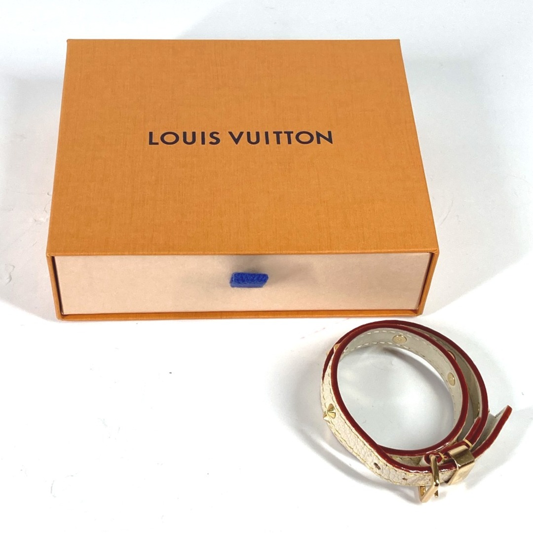 LOUIS VUITTON(ルイヴィトン)のルイヴィトン LOUIS VUITTON ブラスレドゥブルトゥール  M91846 スハリ アクセサリー 2重 ブレスレット スハリレザー ブロン ホワイト レディースのアクセサリー(ブレスレット/バングル)の商品写真