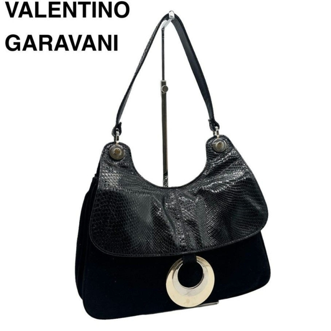 valentino garavani(ヴァレンティノガラヴァーニ)の美品 ヴァレンティノガラヴァーニ パイソン×スエード ワンショルダーバッグ レディースのバッグ(ショルダーバッグ)の商品写真