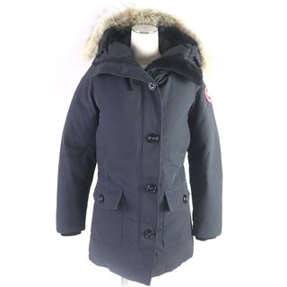 カナダグース(CANADA GOOSE)の良品□CANADA GOOSE カナダグース 2603JL BRONTE コヨーテファー フーデッド WZIP ダウンコート ダウンジャケット ネイビー S カナダ製 正規品 レディース(ダウンコート)