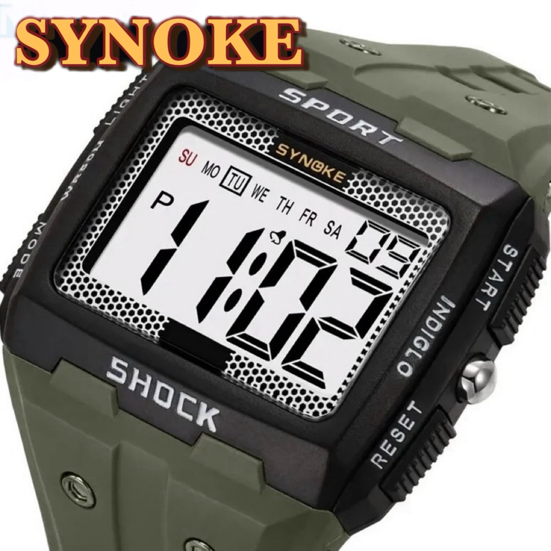 新品 SYNOKE ビッグフェイスデジタルウォッチ メンズ腕時計ブラック9818 メンズの時計(腕時計(デジタル))の商品写真