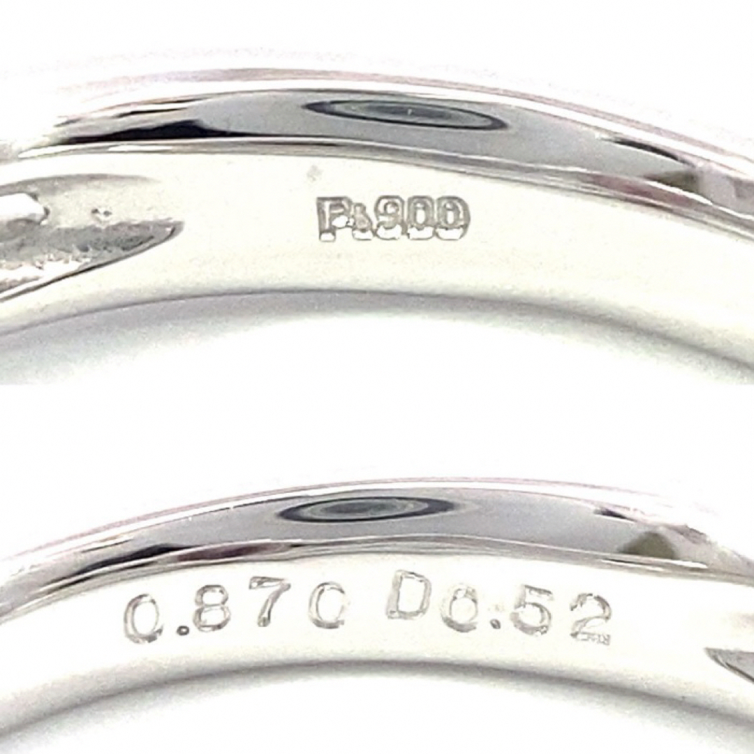 【JC4684】Pt900 天然パパラチアサファイア ダイヤモンド リング レディースのアクセサリー(リング(指輪))の商品写真