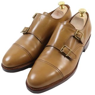 ジョンロブ(JOHN LOBB)の美品●John Lobb ジョンロブ WILLIAM ウィリアム 9195ラスト ダブルモンク レザーシューズ ライトブラウン 8E 保存袋付き イングランド製 メンズ(その他)