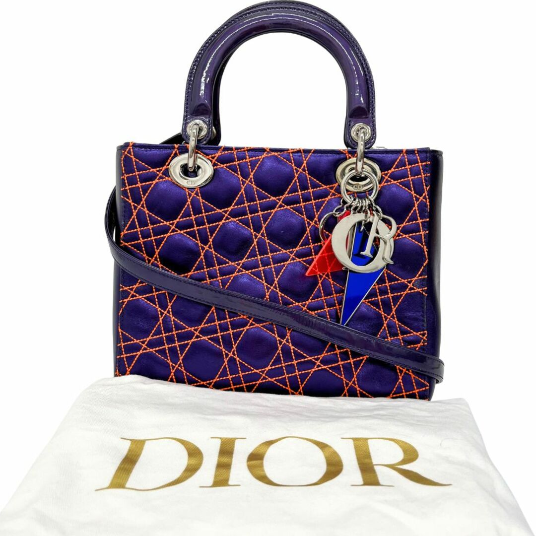 Dior(ディオール)の【Dior】クリスチャンディオール レディディオール アンセルム ライム カナージュ レザー レディース ハンドバッグ レディースのバッグ(ハンドバッグ)の商品写真