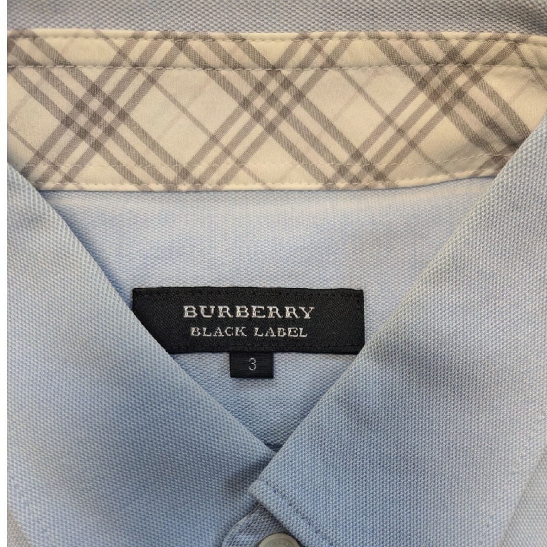 BURBERRY BLACK LABEL(バーバリーブラックレーベル)の値下げしました BURBERRY 半袖ポロシャツ メンズ 水色 サイズ3 メンズのトップス(ポロシャツ)の商品写真