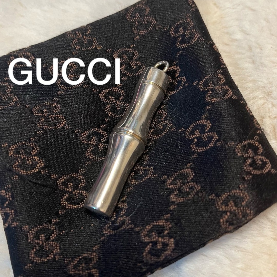 Gucci(グッチ)の【GUCCI】グッチ　ネックレス　トップ　バンブー　シルバー メンズのアクセサリー(ネックレス)の商品写真