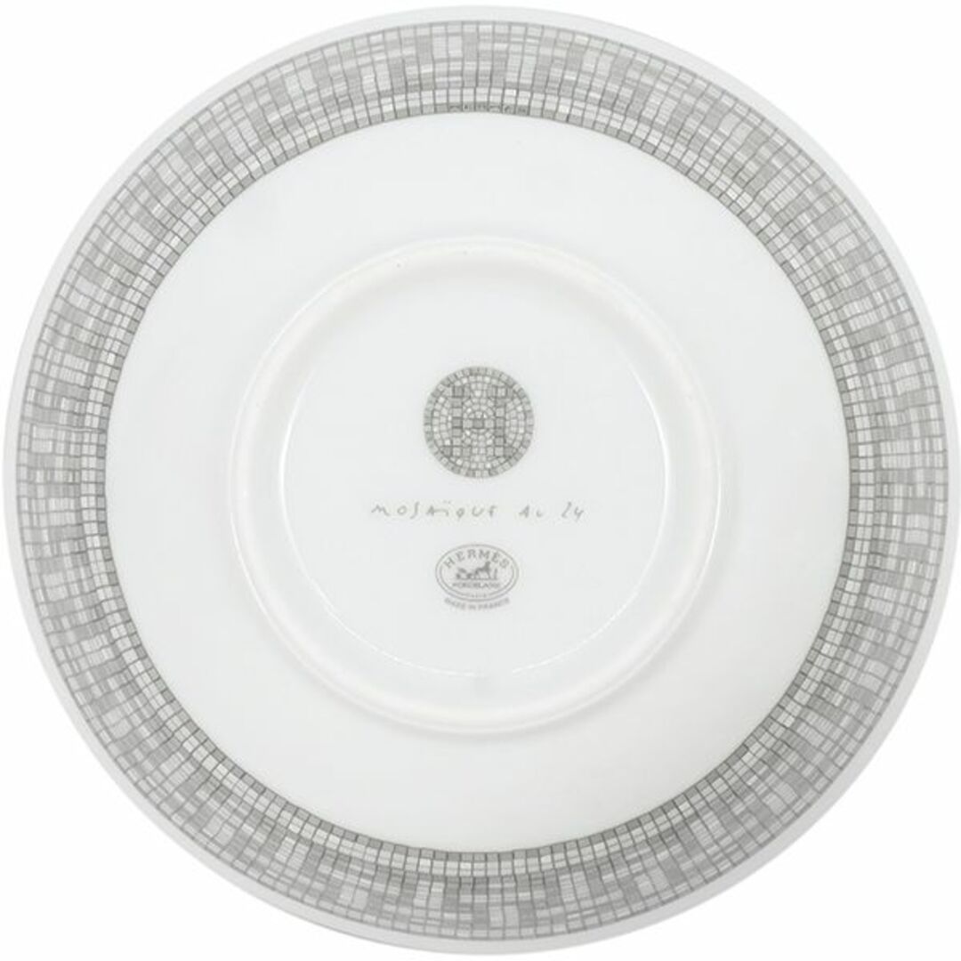 Hermes(エルメス)のエルメス ライスボウル 11cm ペア 2枚セット モザイク ヴァンキャトル Mosaique au 24 rice bowl ポーセリン 磁器 食器 洋食器 お皿 プラチナ シルバー 新品 3258 インテリア/住まい/日用品のキッチン/食器(食器)の商品写真