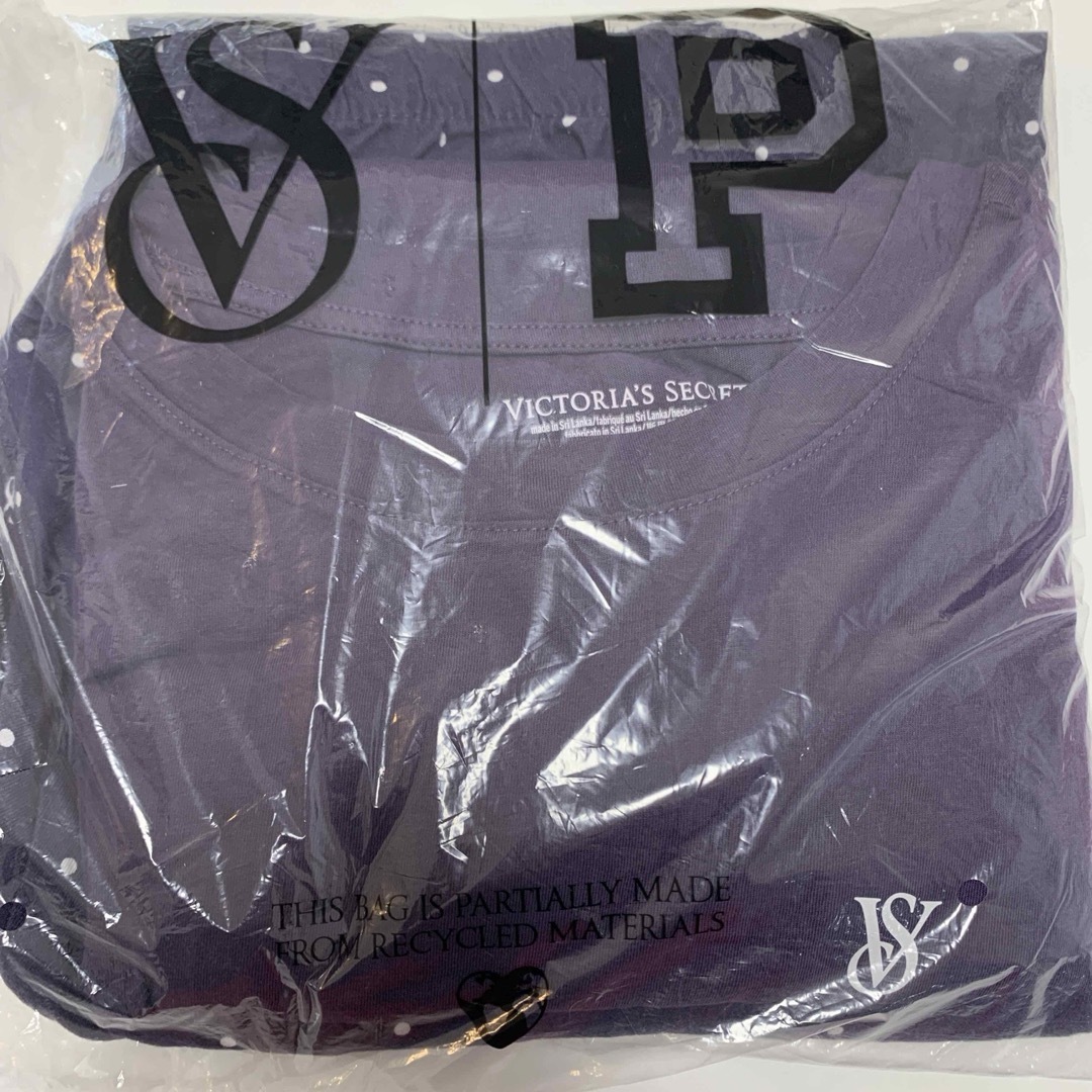 Victoria's Secret(ヴィクトリアズシークレット)の【新品】VS フランネル Tシャツ パジャマ パープル S.R レディースのルームウェア/パジャマ(パジャマ)の商品写真