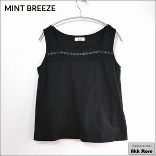 ミントブリーズ(MINT BREEZE)のMINT BREEZE カットソー ノースリーブ レース スクエアネック(カットソー(半袖/袖なし))