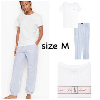 ヴィクトリアズシークレット(Victoria's Secret)の【新品】VS コットン Tシャツ パジャマ ブルー M.R(パジャマ)