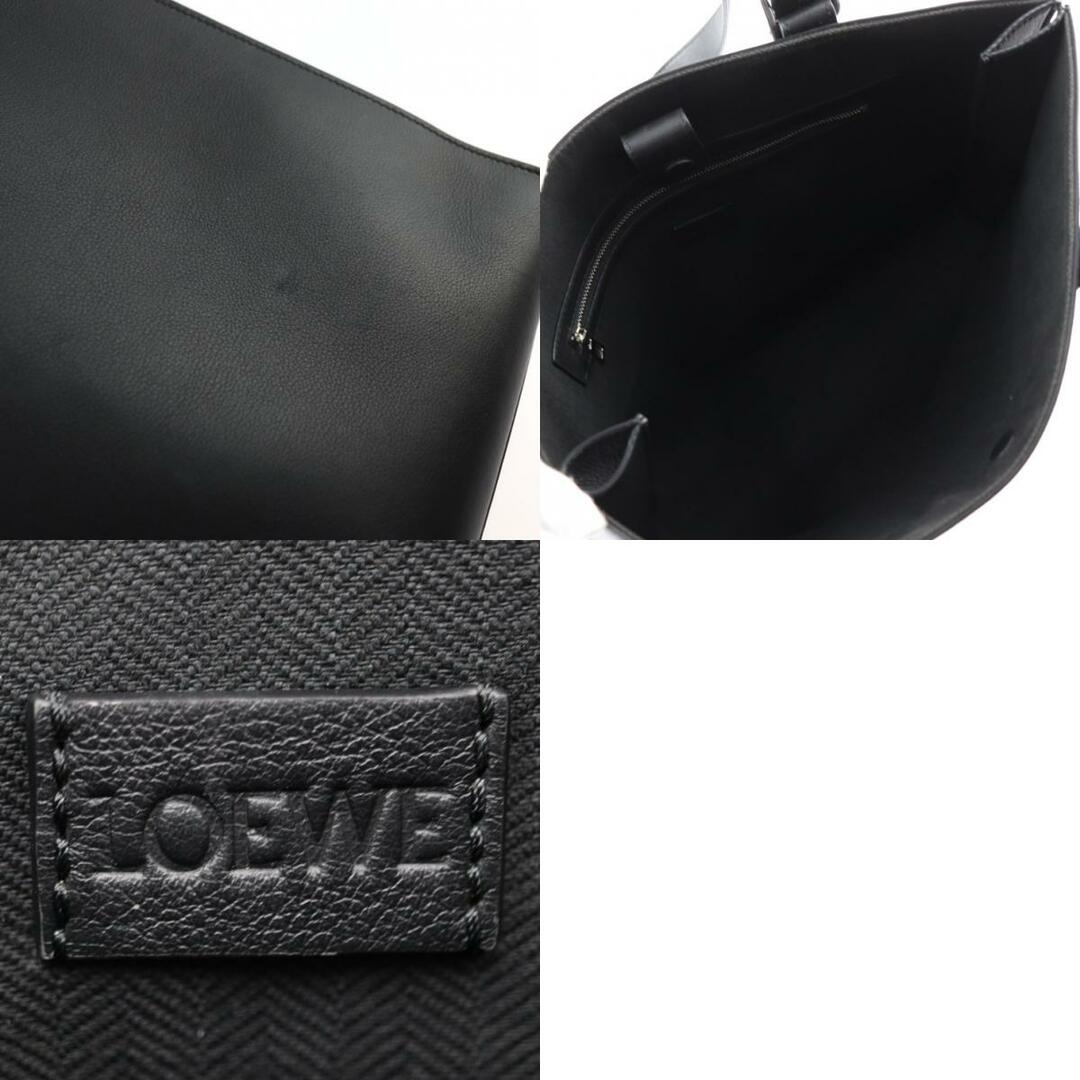 LOEWE(ロエベ)のLOEWE ロエベ  バックル ホリゾンタル トート ショルダーバッグ B692K96X06 レザー   ブラック シルバー金具  アナグラム 【本物保証】 メンズのバッグ(ショルダーバッグ)の商品写真