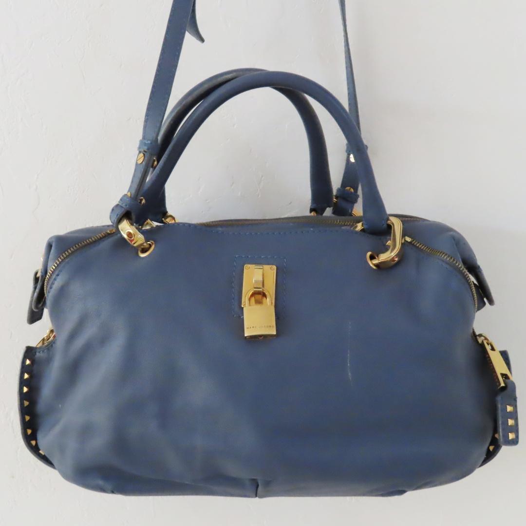 MARC JACOBS(マークジェイコブス)のS03 MARC JACOBS マークジェイコブス スタッズ レザー 2WAY ハンドバッグ ショルダーバッグ ブルー レディースのバッグ(ハンドバッグ)の商品写真