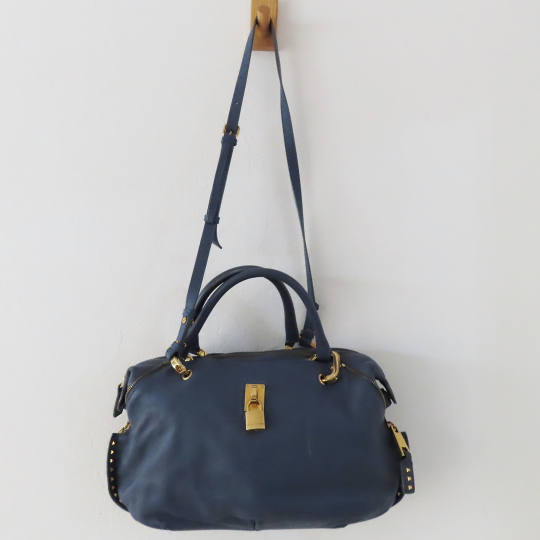 MARC JACOBS(マークジェイコブス)のS03 MARC JACOBS マークジェイコブス スタッズ レザー 2WAY ハンドバッグ ショルダーバッグ ブルー レディースのバッグ(ハンドバッグ)の商品写真