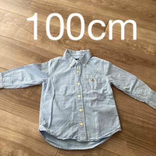 baby GAP 長袖 オックスフォード ボタンダウンシャツ 水色 100cm