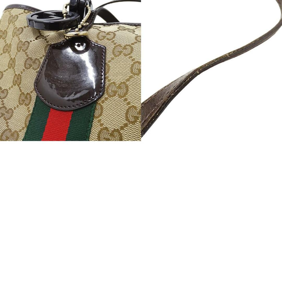 Gucci(グッチ)のグッチ GUCCI バッグ レディース ブランド トートバッグ GGキャンバス シェリー ブラウン ベージュ 211971 肩掛け おしゃれ 【中古】 レディースのバッグ(トートバッグ)の商品写真