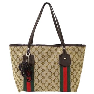 グッチ(Gucci)のグッチ GUCCI バッグ レディース ブランド トートバッグ GGキャンバス シェリー ブラウン ベージュ 211971 肩掛け おしゃれ 【中古】(トートバッグ)