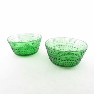 イッタラ(iittala)の美品 iittala イッタラ カステヘルミ グリーン ボウル 2枚 ペア 北欧 フィンランド SY8698K (食器)