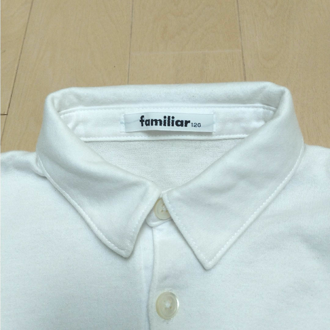 familiar(ファミリア)のファミリア　ポロシャツ　白　120 キッズ/ベビー/マタニティのキッズ服男の子用(90cm~)(Tシャツ/カットソー)の商品写真