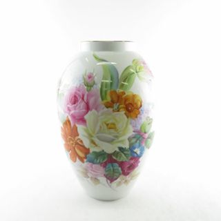 ノリタケ(Noritake)の美品 Noritake ノリタケ S.Kimuraサイン入 フラワーベース ハンドペイント オールド H30 花瓶 大 飾壺 ブーケ 手描き SU6201P (花瓶)