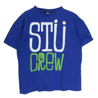 ステューシー(STUSSY)のSTUSSY ステューシー STUCREW プリント 半袖 Ｔシャツ ブルー系 L【中古】(シャツ)