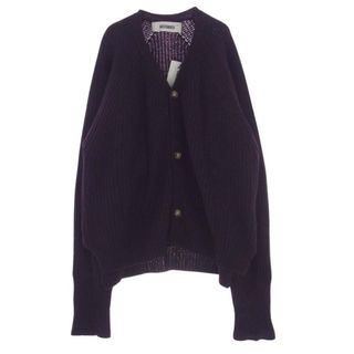 バシスブルック BASISBROEK カーディガン WOOL CARDIGAN ウール ニット カーディガン パープル系 ONE【中古】(カーディガン)