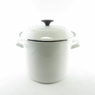 ルクルーゼ(LE CREUSET)の難有 Le Creuset ルクルーゼ ストックポット 両手鍋 25cm 寸胴 深型 白 料理 調理器具 SU6238E (鍋/フライパン)