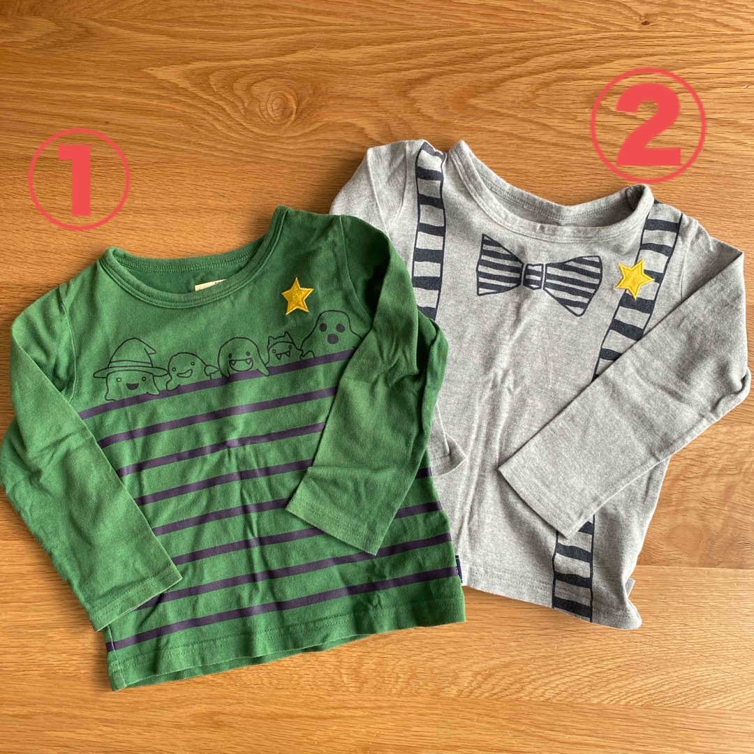 ベルメゾン(ベルメゾン)の長袖Tシャツ　サイズ100 2枚セット キッズ/ベビー/マタニティのキッズ服男の子用(90cm~)(Tシャツ/カットソー)の商品写真