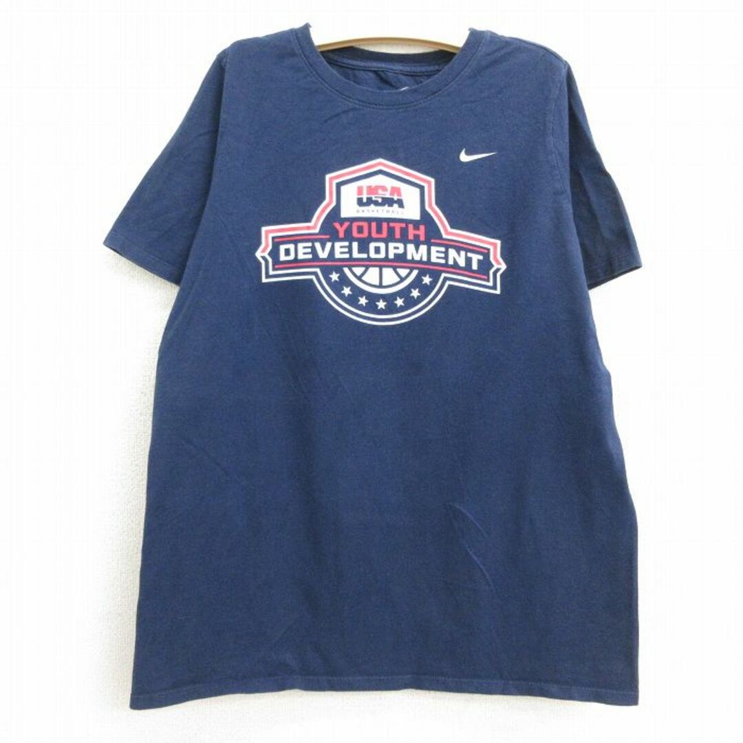 NIKE(ナイキ)の古着 ナイキ NIKE 半袖 Tシャツ キッズ ボーイズ 子供服 バスケットボール DEVELOPMENT コットン クルーネック 紺 ネイビー 22aug04 キッズ/ベビー/マタニティのベビー服(~85cm)(シャツ/カットソー)の商品写真