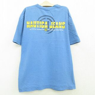 ノーティカ(NAUTICA)の古着 ノーティカ NAUTICA 半袖 ブランド Tシャツ キッズ ボーイズ 子供服 ビッグロゴ コットン クルーネック 薄紺 ネイビー 22sep15(シャツ/カットソー)