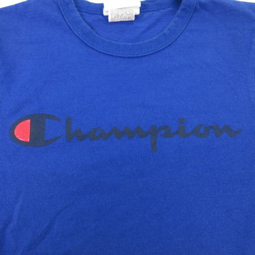 Champion(チャンピオン)の古着 チャンピオン champion 長袖 Tシャツ キッズ ボーイズ 子供服 ビッグロゴ コットン クルーネック 青 ブルー 22oct14 キッズ/ベビー/マタニティのベビー服(~85cm)(シャツ/カットソー)の商品写真