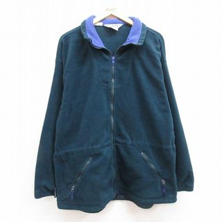 コロンビア(Columbia)の古着 コロンビア COLUMBIA 長袖 フリース ジャケット レディース 00年代 00s 大きいサイズ 濃緑 グリーン 22nov11 中古 アウター ジャンパー ブルゾン(ロングコート)