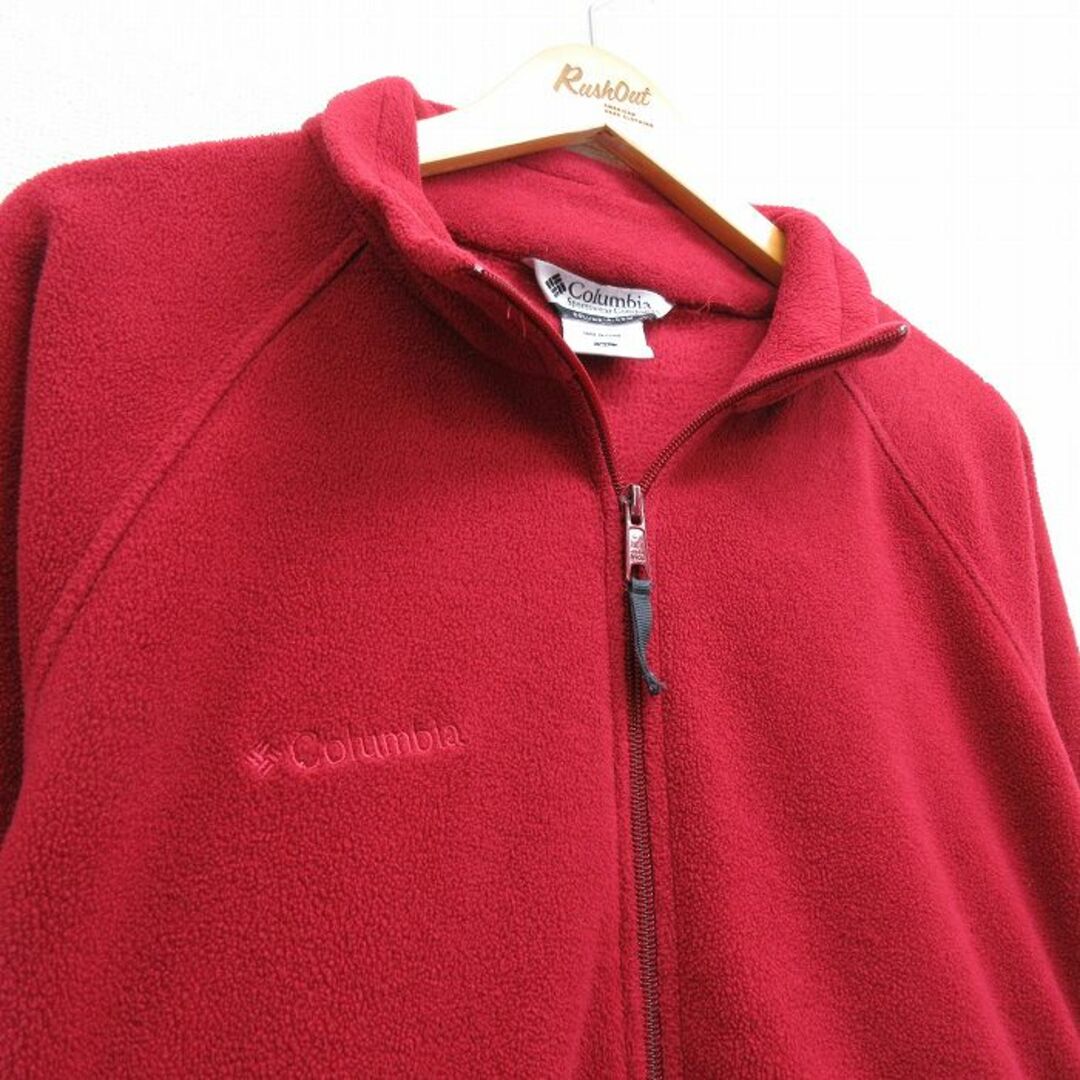 Columbia(コロンビア)の古着 コロンビア COLUMBIA 長袖 フリース ジャケット レディース 00年代 00s ワンポイントロゴ ラグラン 赤 レッド 22dec16 中古 アウター ジャンパー ブルゾン レディースのジャケット/アウター(ロングコート)の商品写真