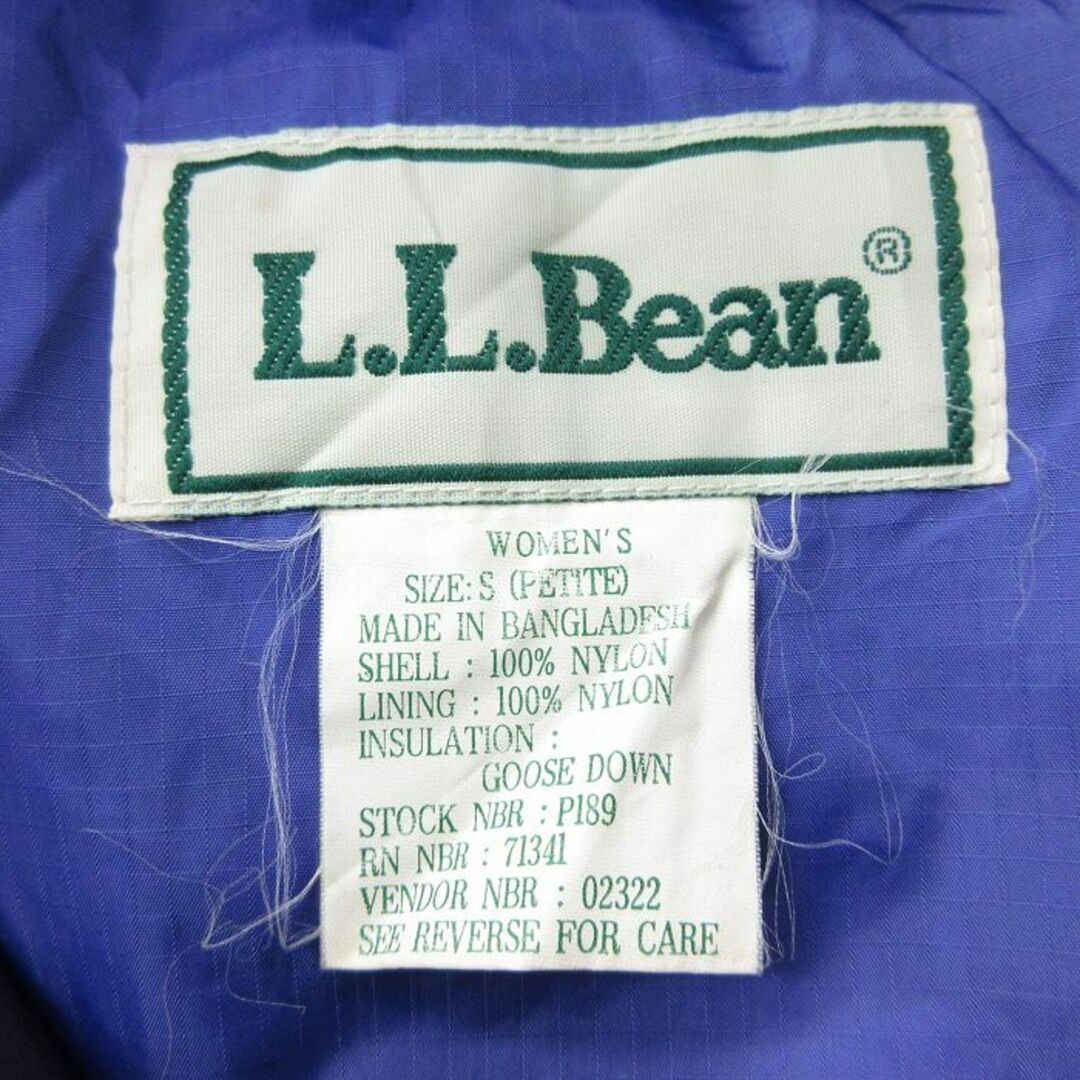 L.L.Bean(エルエルビーン)の古着 エルエルビーン LLBEAN 長袖 ダウン ジャケット レディース 90年代 90s ワンポイントロゴ リップストップ 紫 パープル 22dec28 中古 アウター ジャンパー ブルゾン レディースのジャケット/アウター(ロングコート)の商品写真