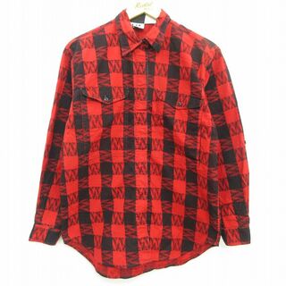 古着 長袖 シャツ レディース 90年代 90s コットン 赤 レッド チェック 22oct17 中古 ブラウス トップス(ポロシャツ)