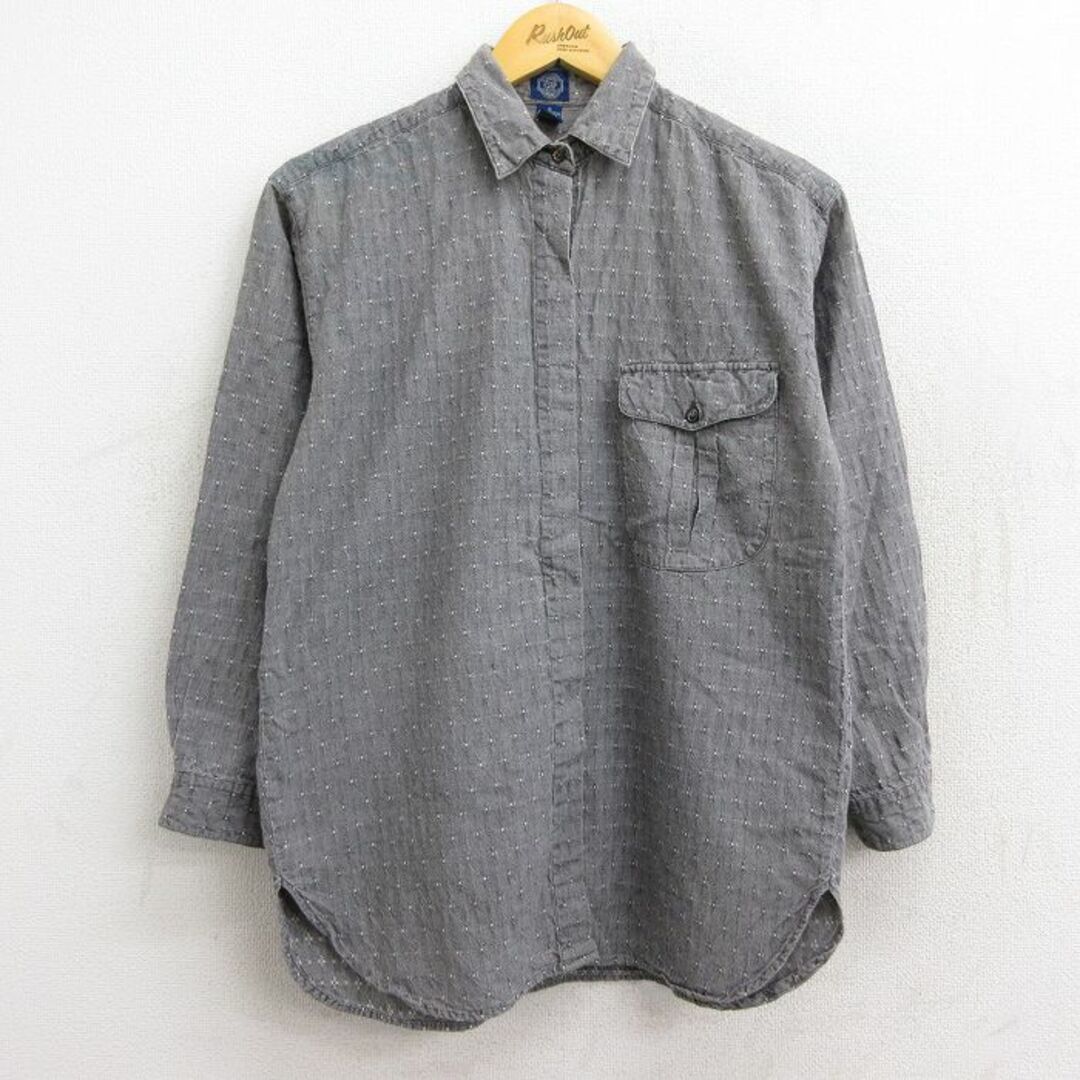 GAP(ギャップ)の古着ギャップ GAP 長袖 シャツ レディース 90年代 90s コットン グレー 22dec12 中古 ブラウス トップス レディースのトップス(ポロシャツ)の商品写真