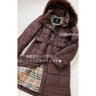 バーバリー(BURBERRY)の高級【ブルーフォックスファー付ダウンコート】BURBERRY、バーバリーロンドン(ダウンコート)