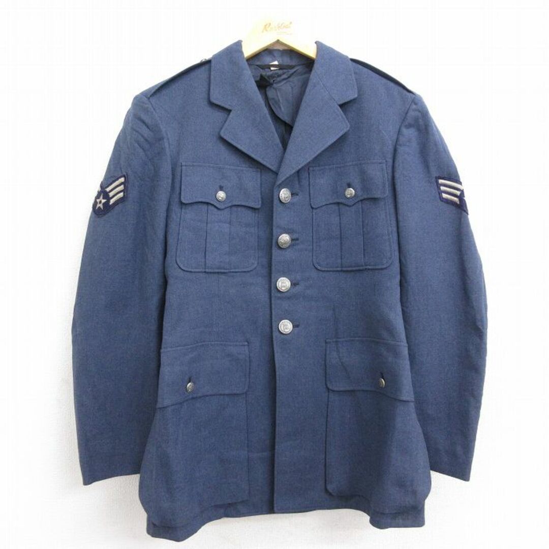 S★古着 長袖 ビンテージ ミリタリー ジャケット 将校服 メンズ 50年代 50s ウール USA製 紺 ネイビー 22nov02 中古 アウター フライト メンズのジャケット/アウター(ダッフルコート)の商品写真