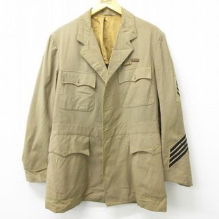 M★古着 長袖 ビンテージ ミリタリー ジャケット メンズ 40年代 40s NAVAL チェンジボタン ロング丈 ベージュ カーキ 22dec09 中古 アウター フライト(ダッフルコート)