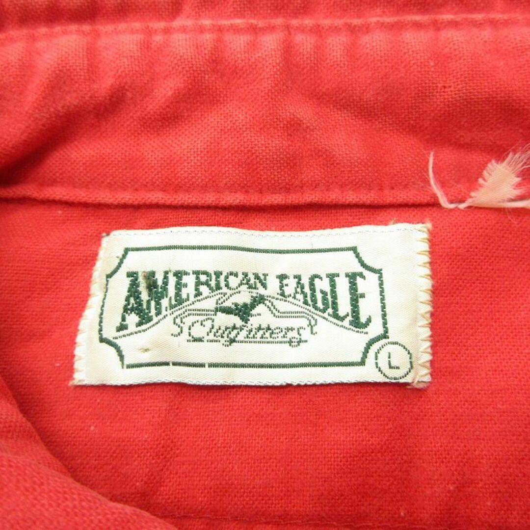 American Eagle(アメリカンイーグル)のXL★古着 アメリカンイーグル American Eagle 長袖 ヘビー フランネル シャツ メンズ 90年代 90s 赤 レッド 22dec01 中古 トップス メンズのトップス(シャツ)の商品写真