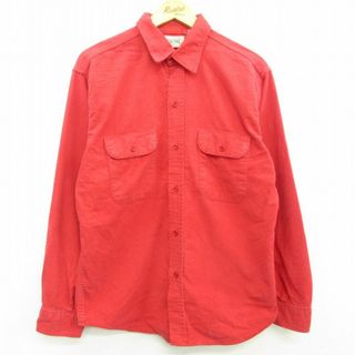 アメリカンイーグル(American Eagle)のXL★古着 アメリカンイーグル American Eagle 長袖 ヘビー フランネル シャツ メンズ 90年代 90s 赤 レッド 22dec01 中古 トップス(シャツ)