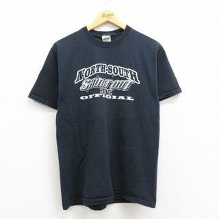 M★古着 半袖 ビンテージ Tシャツ メンズ 00年代 00s SHOOT OUT モータースポーツ コットン クルーネック 紺 ネイビー 22jul20 中古(Tシャツ/カットソー(半袖/袖なし))