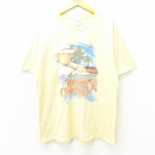 XL★古着 半袖 ビンテージ ロック バンド Tシャツ メンズ 00年代 00s ケニーチェズニー コットン クルーネック 薄黄 イエロー 22jul22 中古(Tシャツ/カットソー(半袖/袖なし))