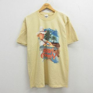 L★古着 半袖 ビンテージ ロック バンド Tシャツ メンズ 00年代 00s ケニーチェズニー コットン クルーネック 黄 イエロー 22aug08 中古(Tシャツ/カットソー(半袖/袖なし))