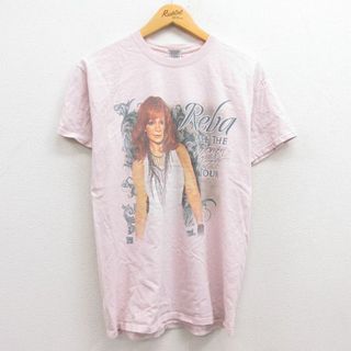 M★古着 半袖 ビンテージ ロック バンド Tシャツ メンズ 00年代 00s リーバマッキンタイア コットン クルーネック 薄ピンク 22sep07 中古(Tシャツ/カットソー(半袖/袖なし))