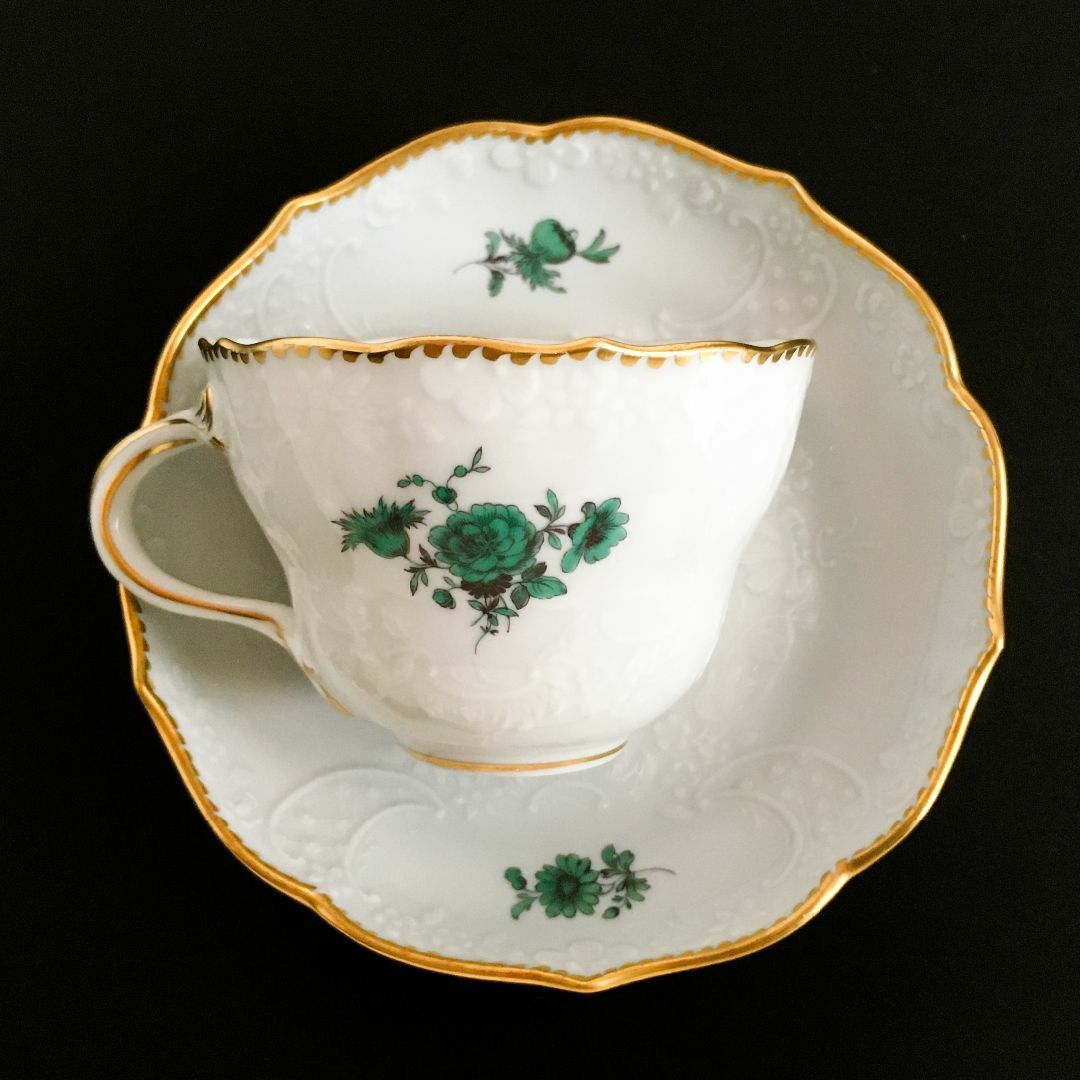 MEISSEN - マイセン 金彩 花文 ワトーグリーン ノイマルセイユ MEISSEN - マイセン 金彩 花文 ワトーグリーン ノイマルセイユ
